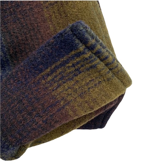 Pendleton Olive Green Plaid Wool Blend Collared Button Front Coat Jacket Size XS - Picture 3 of 8